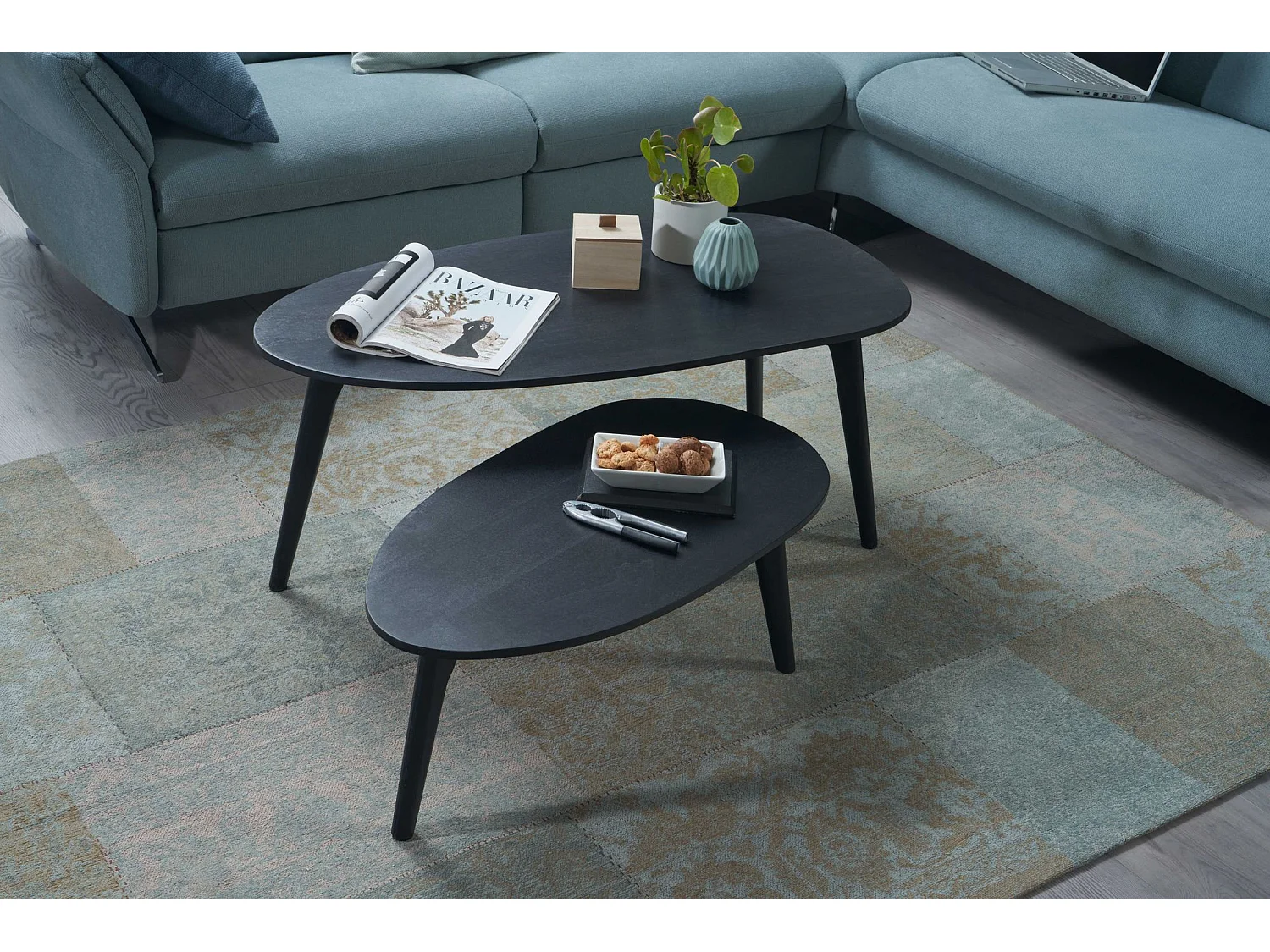 Design Couchtisch 2er Set Mango Massivholz