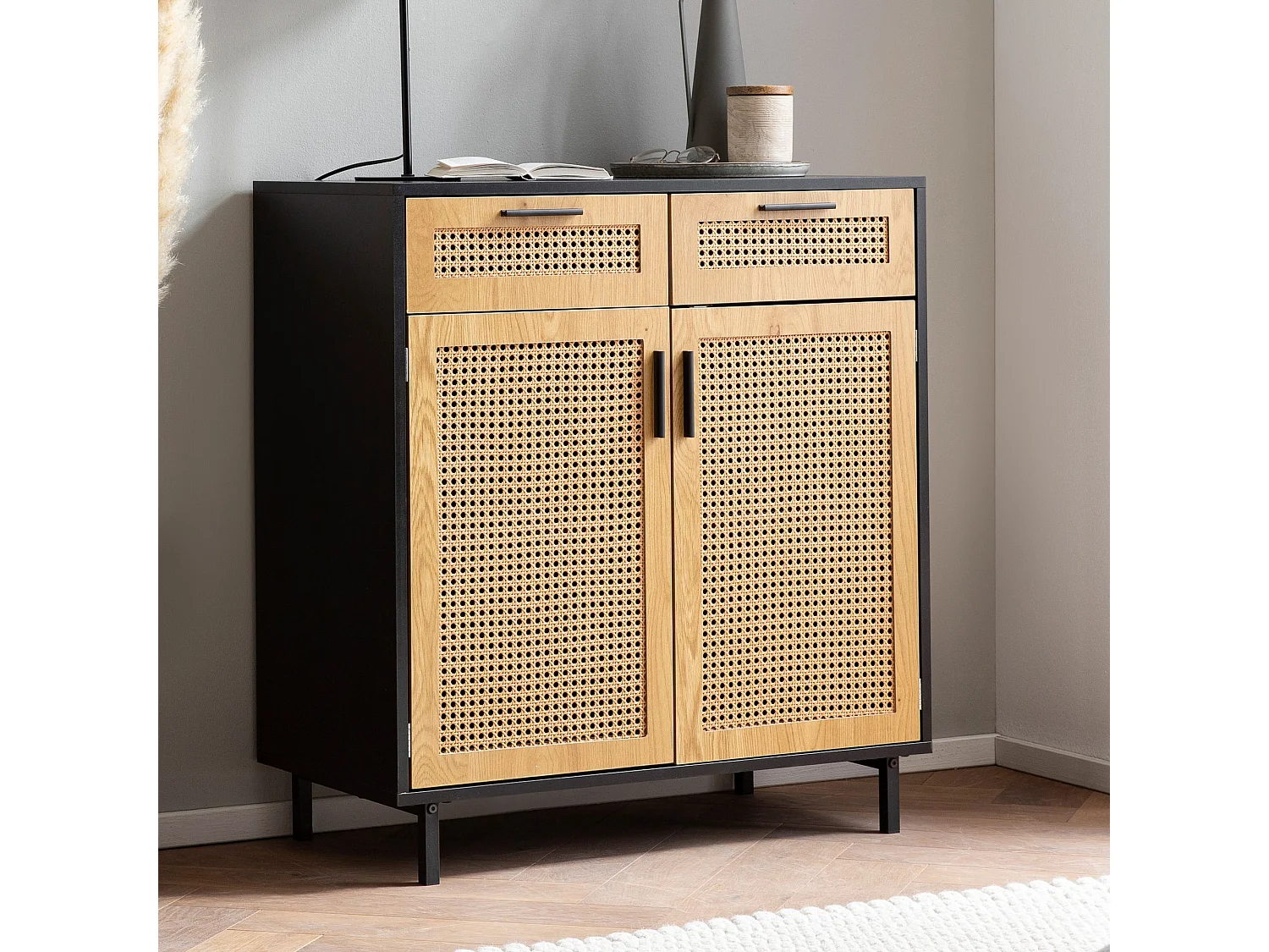 Commode 80x86,5x40 cm Armoire avec Portes et Tiroirs
