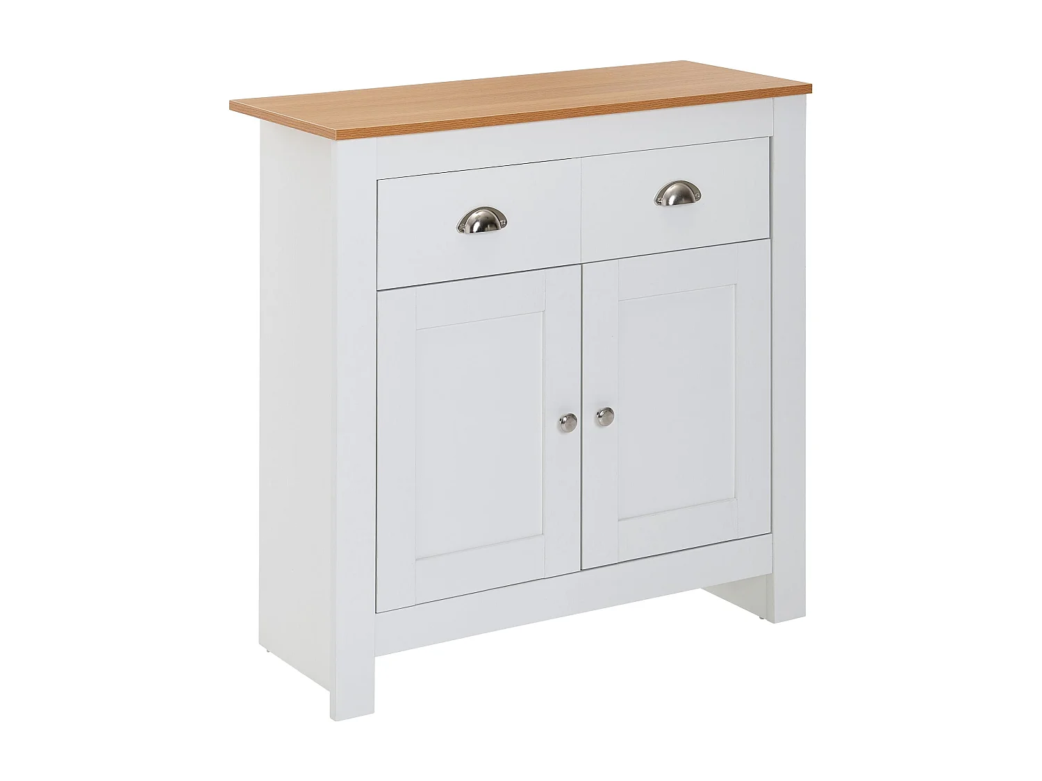 credenza con 2 cassetti 79x81x34,5 cm cassettiera bianco