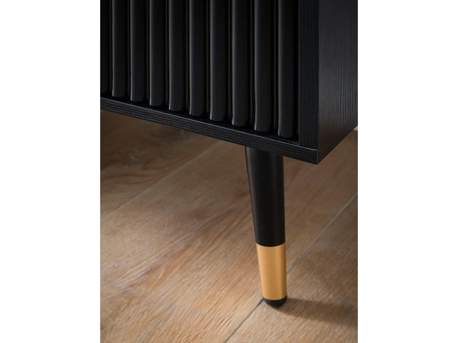 Buffet 150x81x39 cm Buffet Noir avec Décor en Chêne,