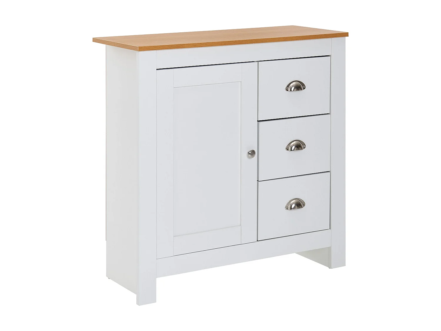 Commode avec 3 tiroirs 79x81x35 cm commode blanc / chêne