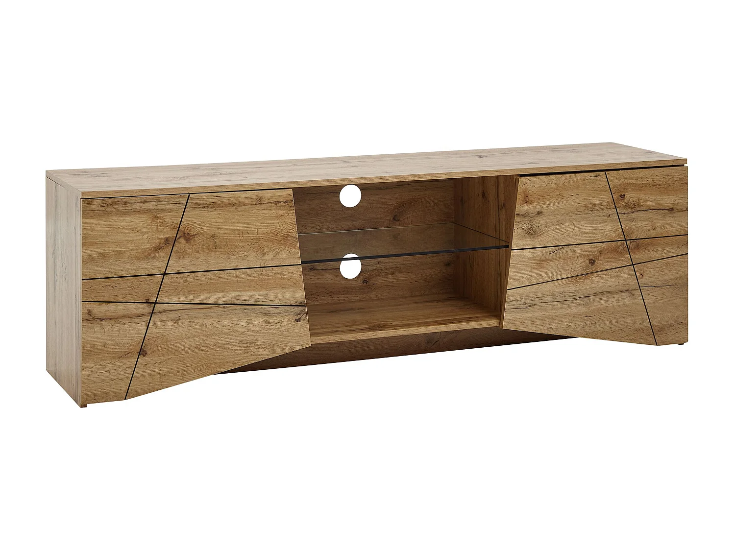 Lowboard Holz Eiche-Dekor 160x50x40 cm TV-Kommode mit