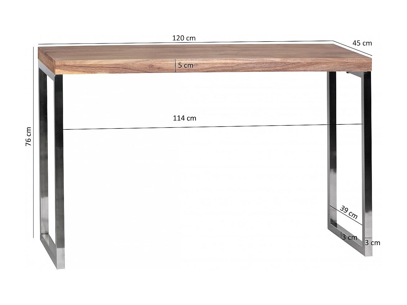 table console GUNA console en bois d'acacia massif avec