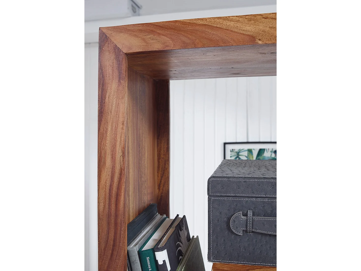 Bücherregal MUMBAI Massiv-Holz Sheesham 90 x 180 cm