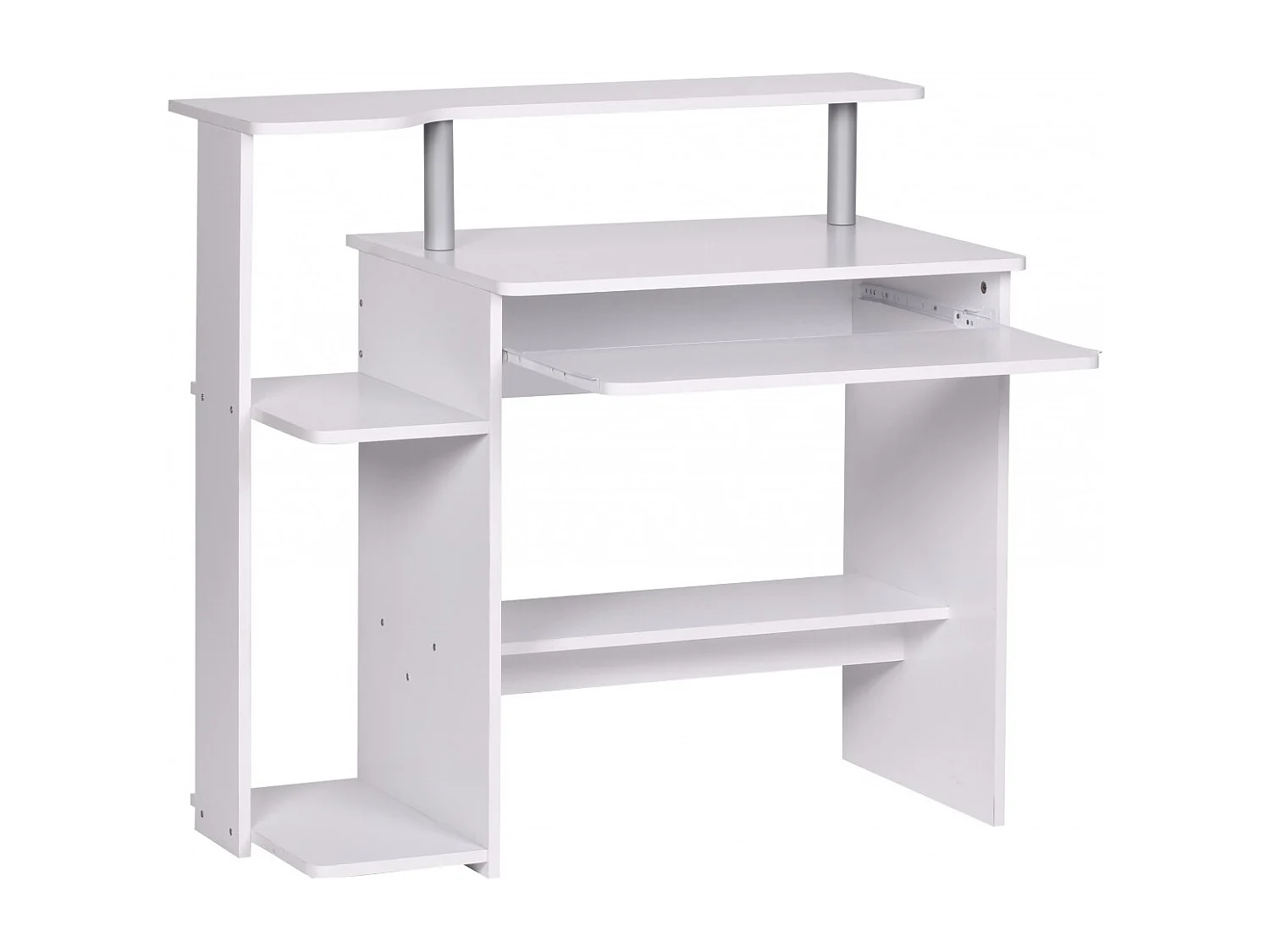 bureau d'ordinateur DENNIS blanc 94 x 90 x 48 cm avec