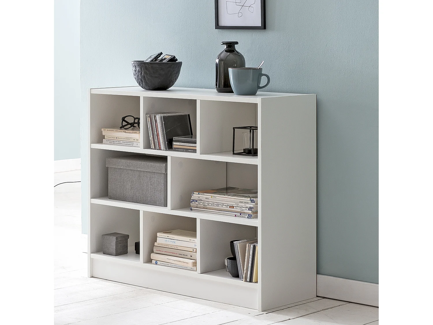Bibliothèque WL5.819 Blanc 80x68,5x29,5 cm Etagère