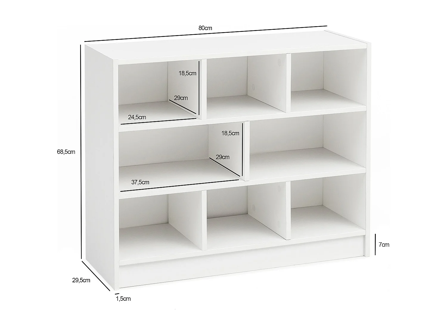 Bibliothèque WL5.819 Blanc 80x68,5x29,5 cm Etagère
