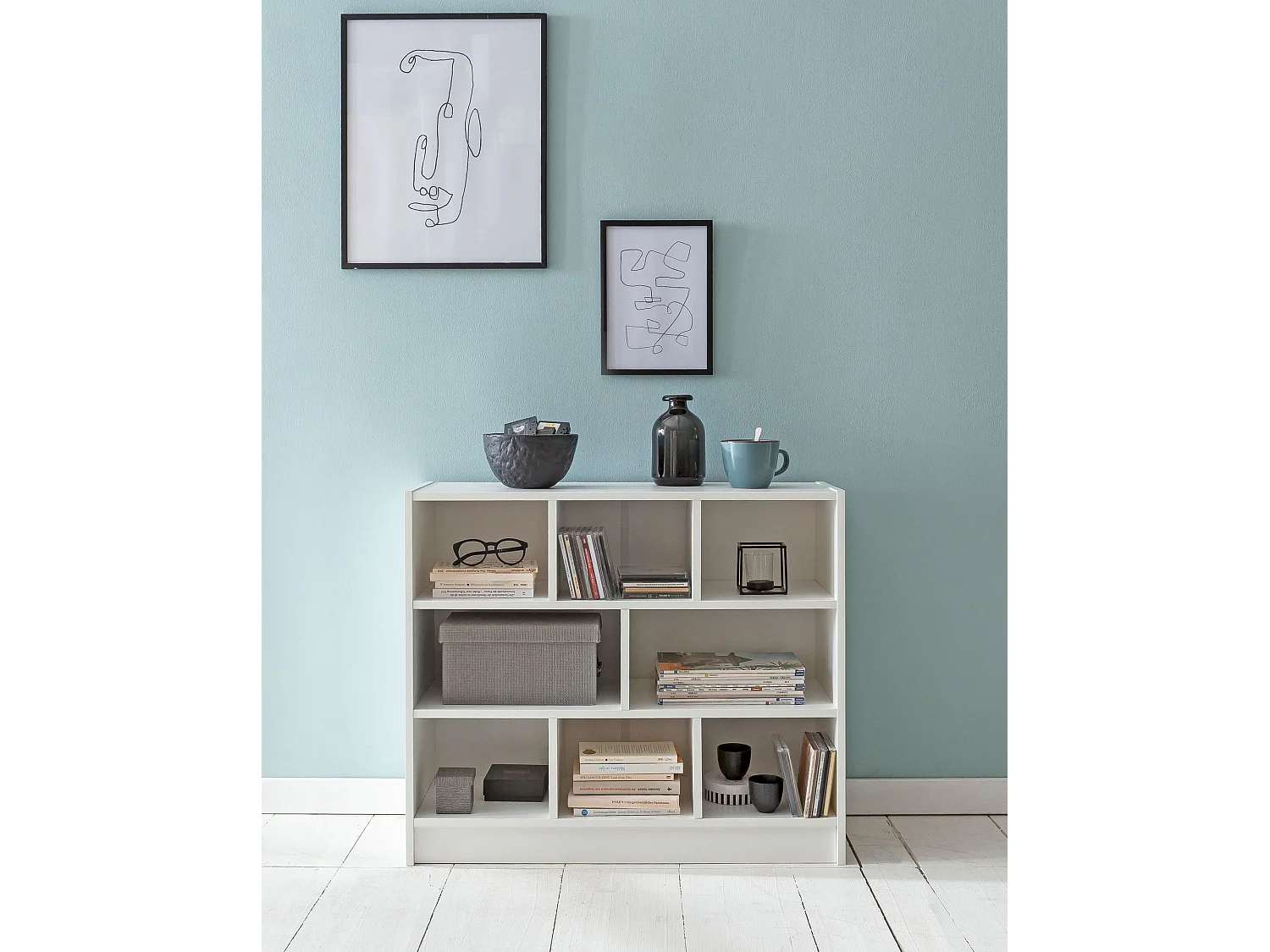Bibliothèque WL5.819 Blanc 80x68,5x29,5 cm Etagère