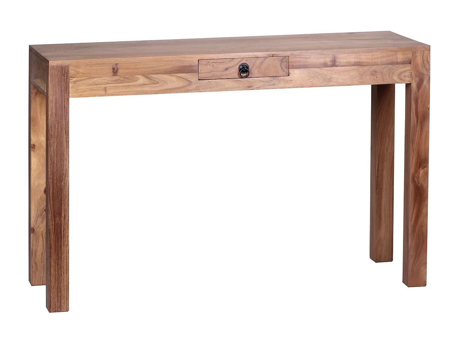 Console console massif d'acacia en bois avec 1 tiroir