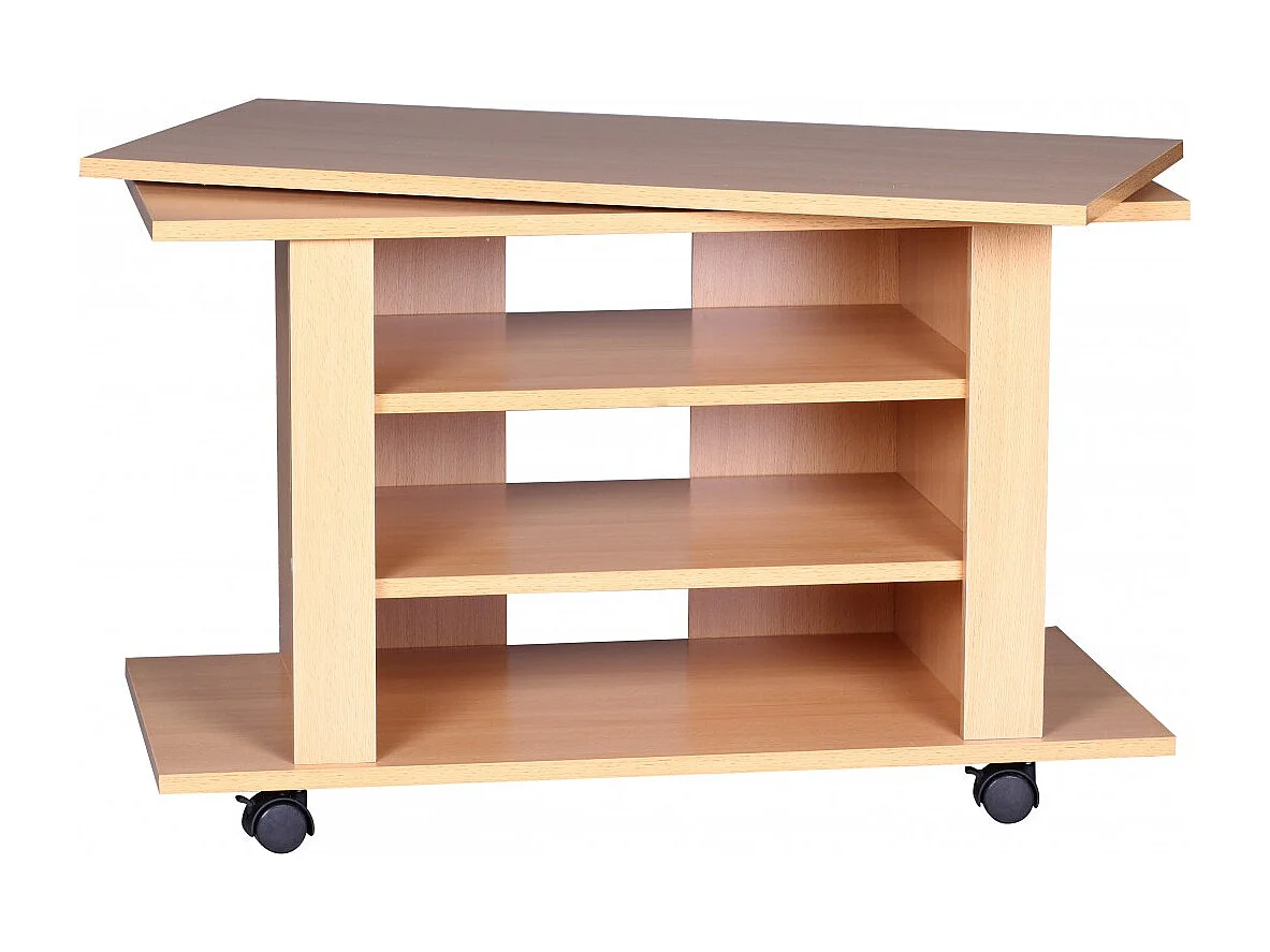 Banc TV HiFi OREGON Meuble TV en hêtre, rotatif et