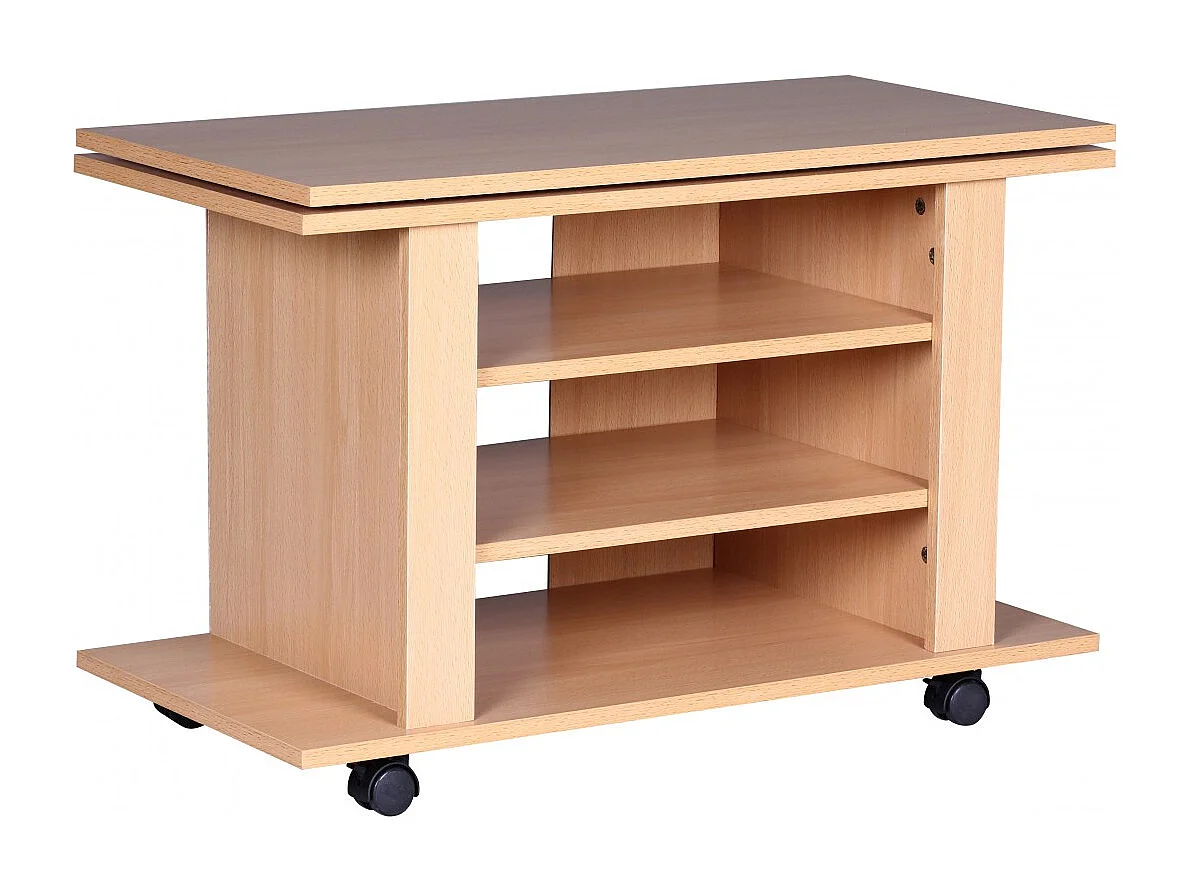 Banc TV HiFi OREGON Meuble TV en hêtre, rotatif et