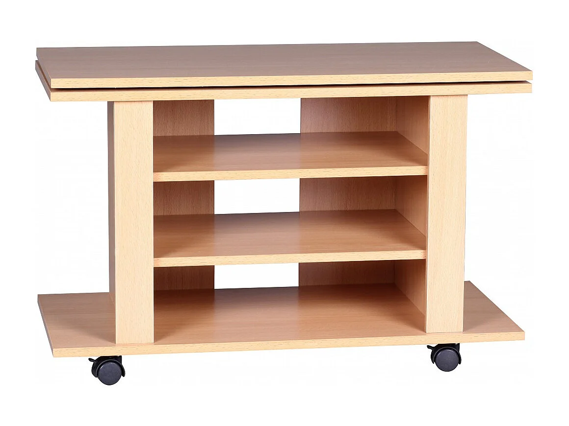 Banc TV HiFi OREGON Meuble TV en hêtre, rotatif et