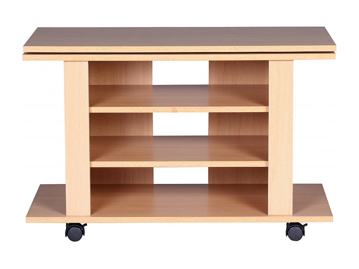 Banc TV HiFi OREGON Meuble TV en hêtre, rotatif et