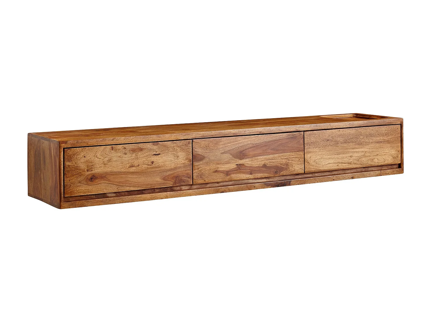 Meuble TV à Suspendre Bois Massif Sheesham 160x25x35 cm,