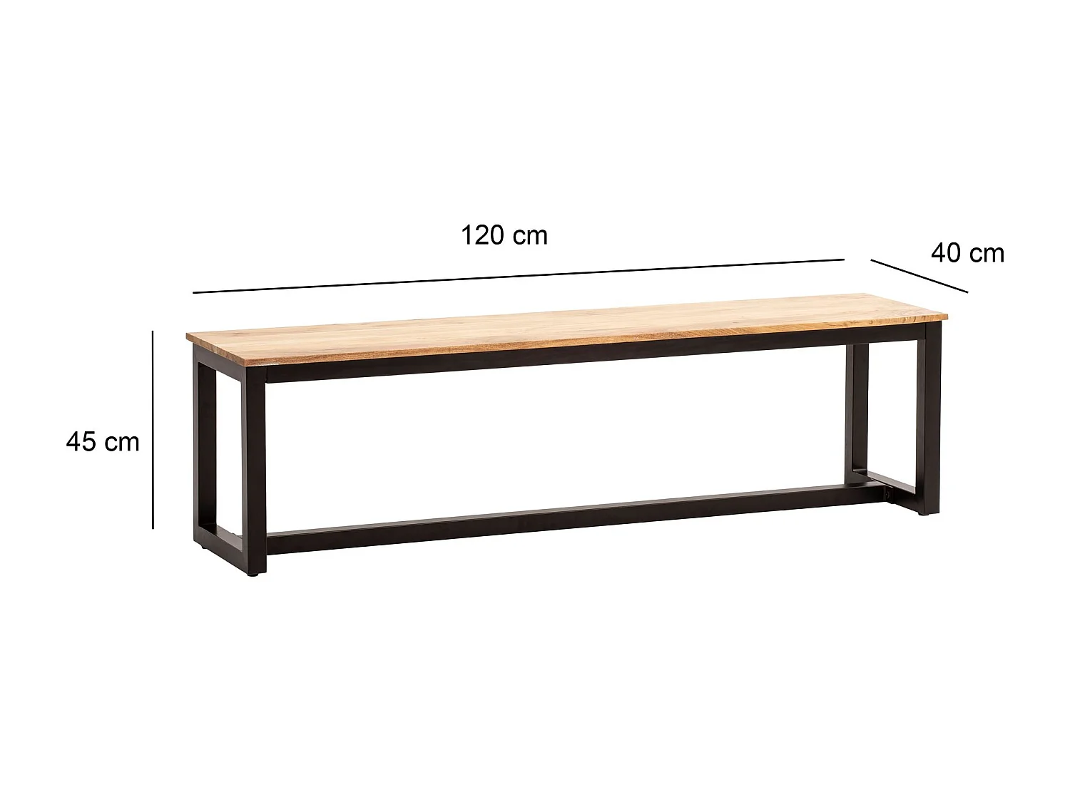 Banc de Salle à Manger 120x40x45 cm en Bois Massif