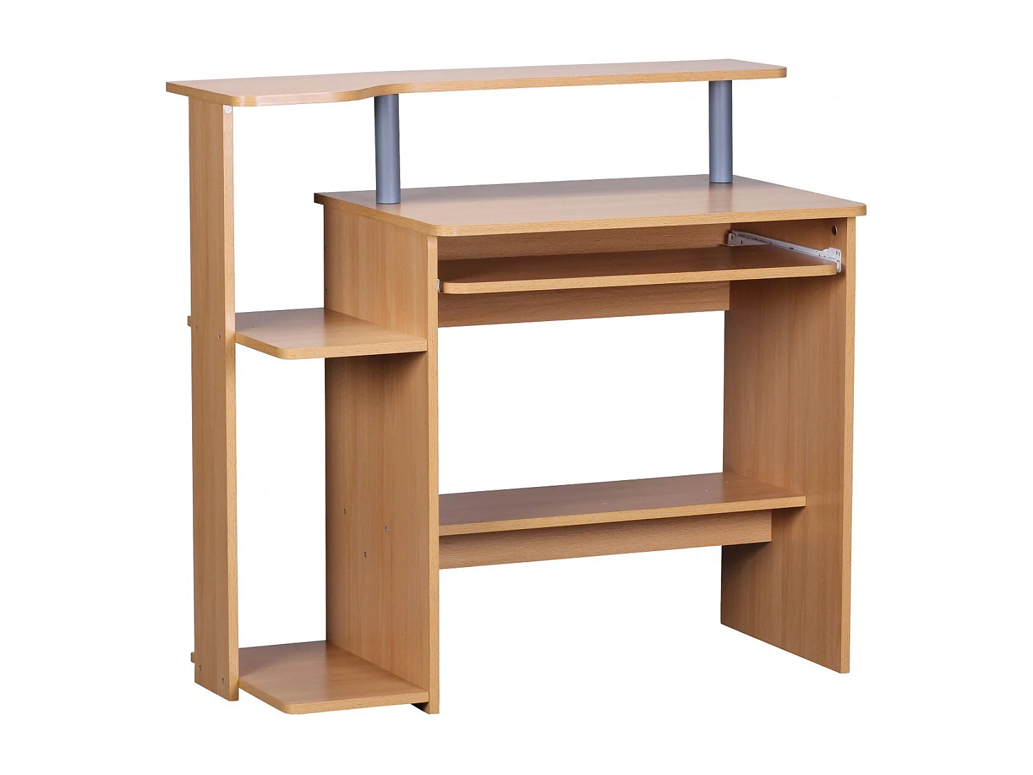 bureau d'ordinateur DENNIS hêtre 94 x 90 x 48 cm avec