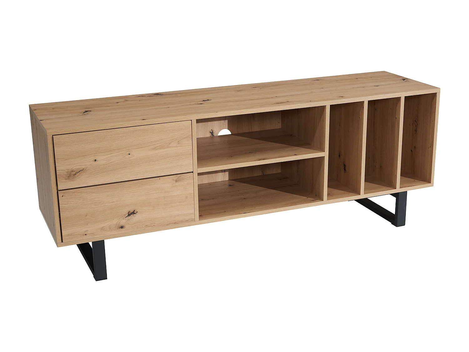 Meuble TV Lowboard Chêne Décor 150x55x40 cm Moderne,