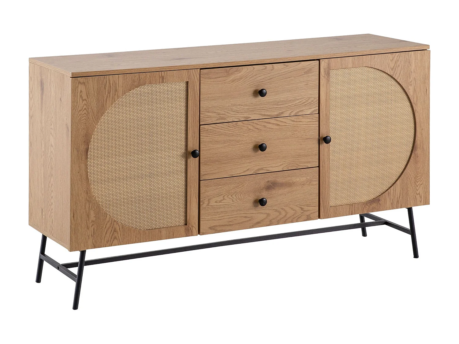 credenza 140x80x40 cm cassettiera decoro rovere con
