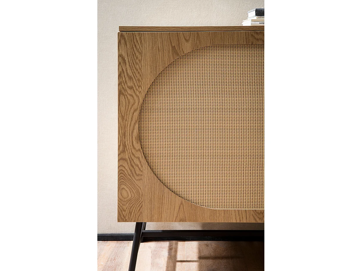 credenza 140x80x40 cm cassettiera decoro rovere con