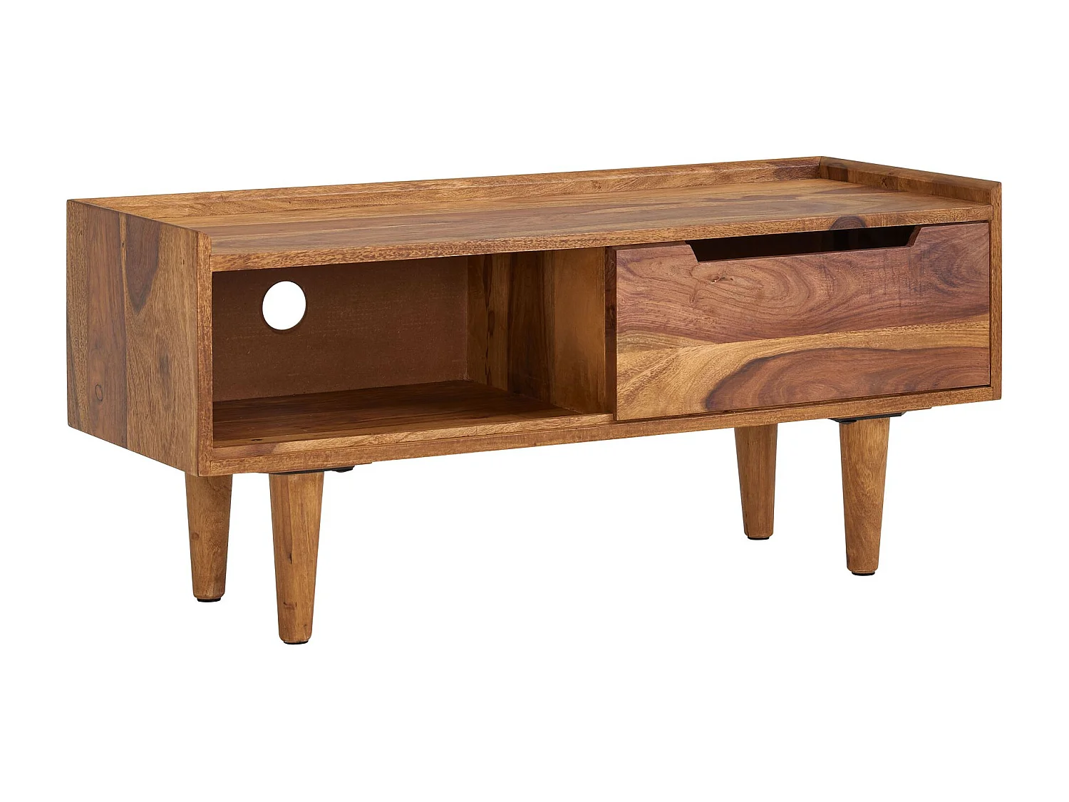 HiFi Lowboard Massief Sheesham-Hout TV-Dressoir 95x44x34