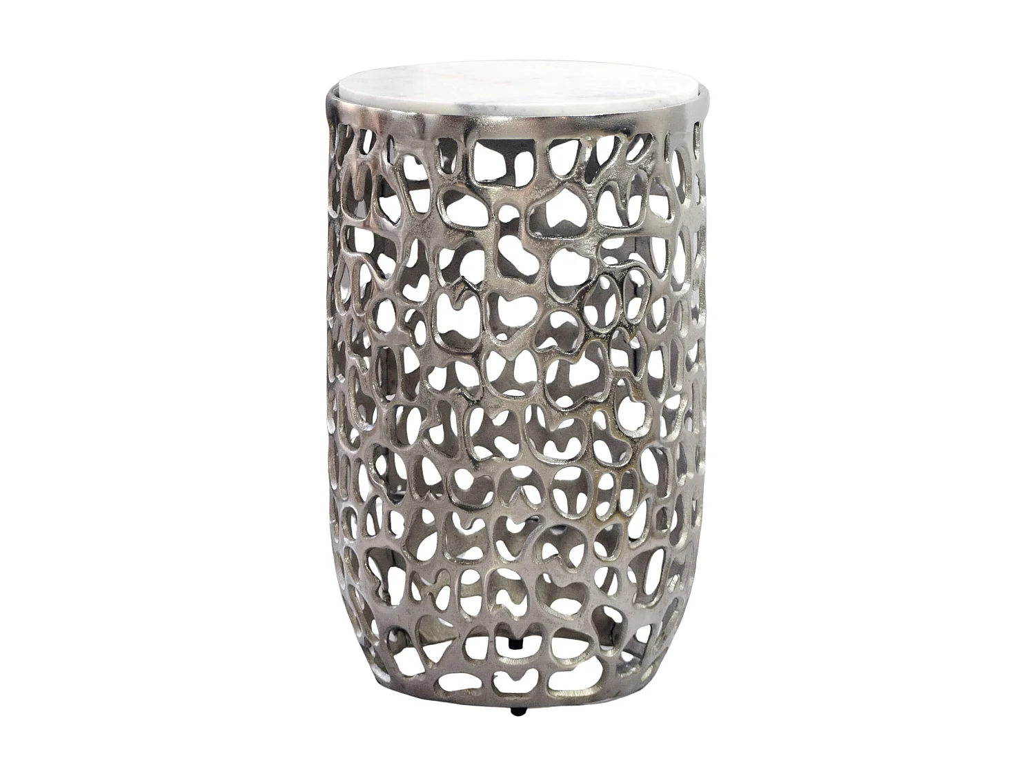 Table d'appoint Aluminium argenté ronde 30cm – Table