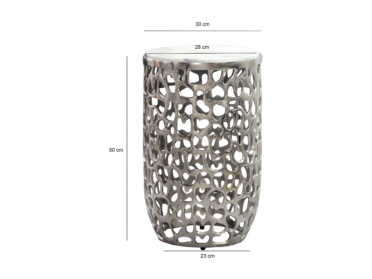 Table d'appoint Aluminium argenté ronde 30cm – Table