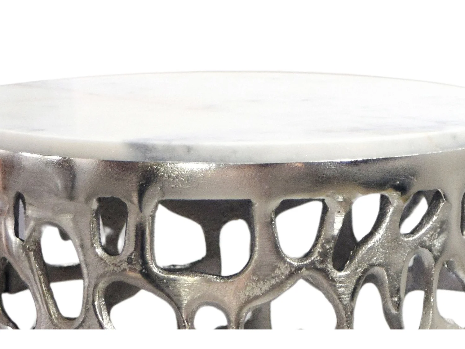 Table d'appoint Aluminium argenté ronde 30cm – Table