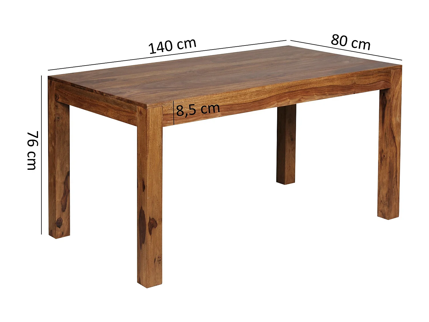 Table de Salle à Manger 140x80x76 cm en Bois Massif de