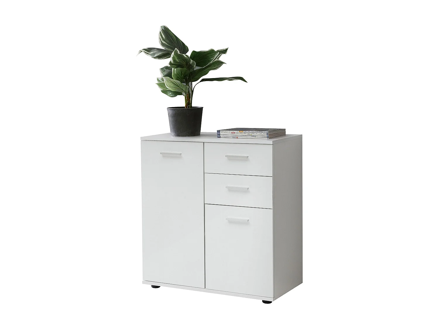 commode SVENJA 71x78x35cm avec du bois de meuble portes