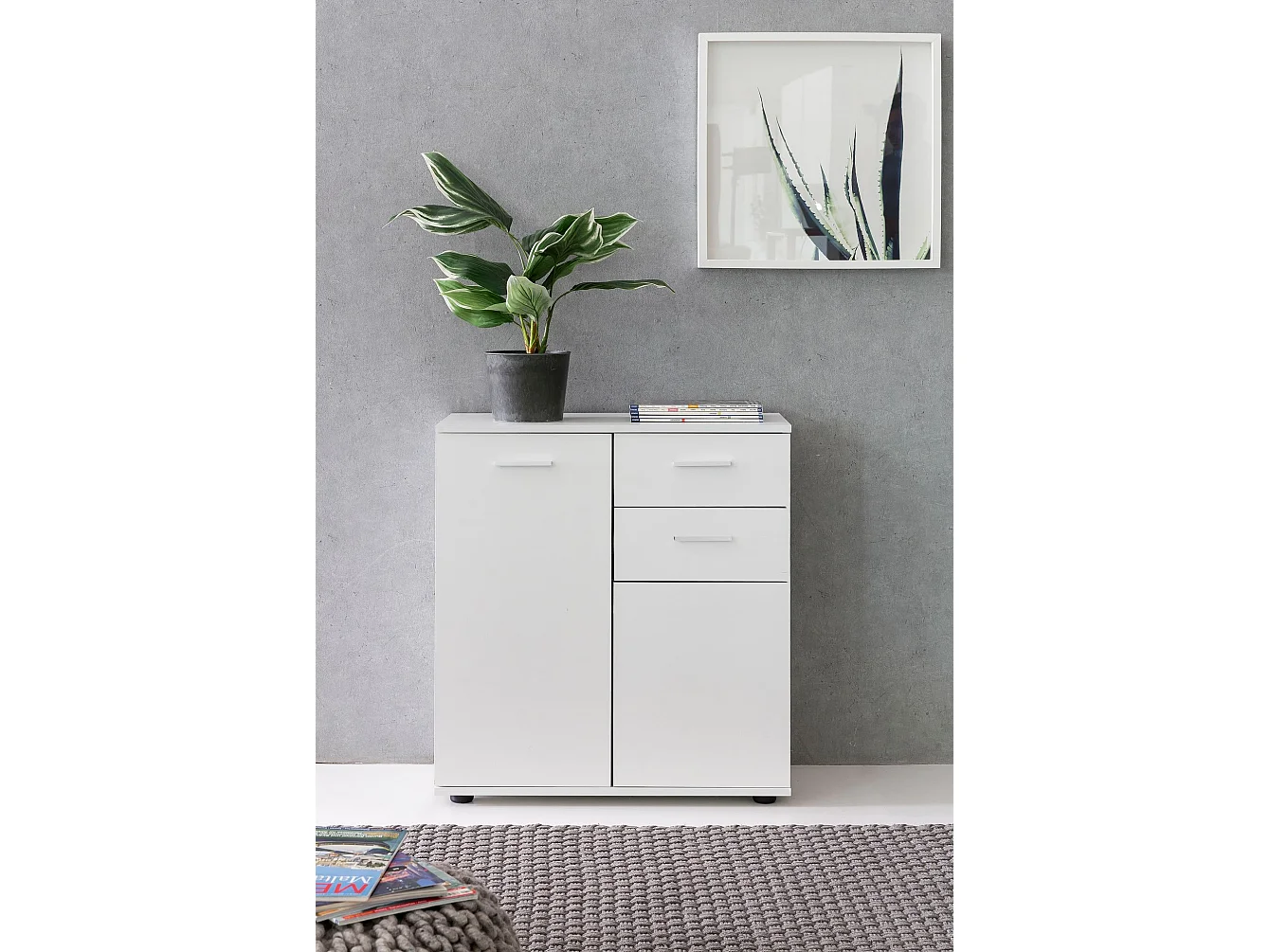 commode SVENJA 71x78x35cm avec du bois de meuble portes