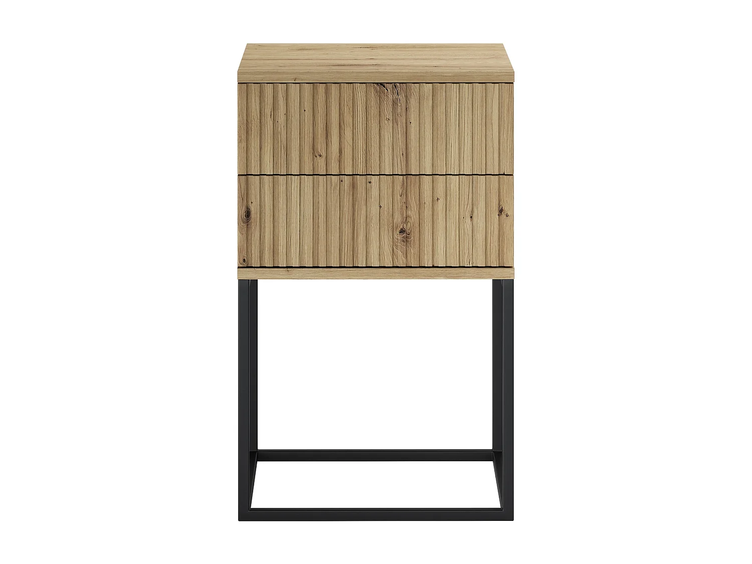 Table de Nuit Spello Chêne Artisan 40 cm Push-to-Open 2 Tiroirs