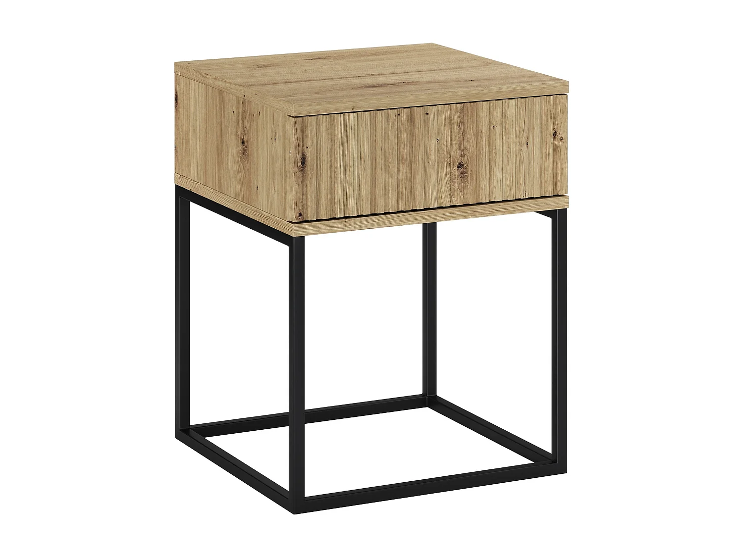 Table de Nuit Spello Chêne Artisan 40 cm Push-to-Open 1 Tiroir MDF