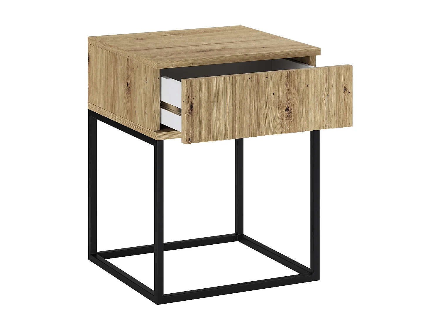 Table de Nuit Spello Chêne Artisan 40 cm Push-to-Open 1 Tiroir MDF