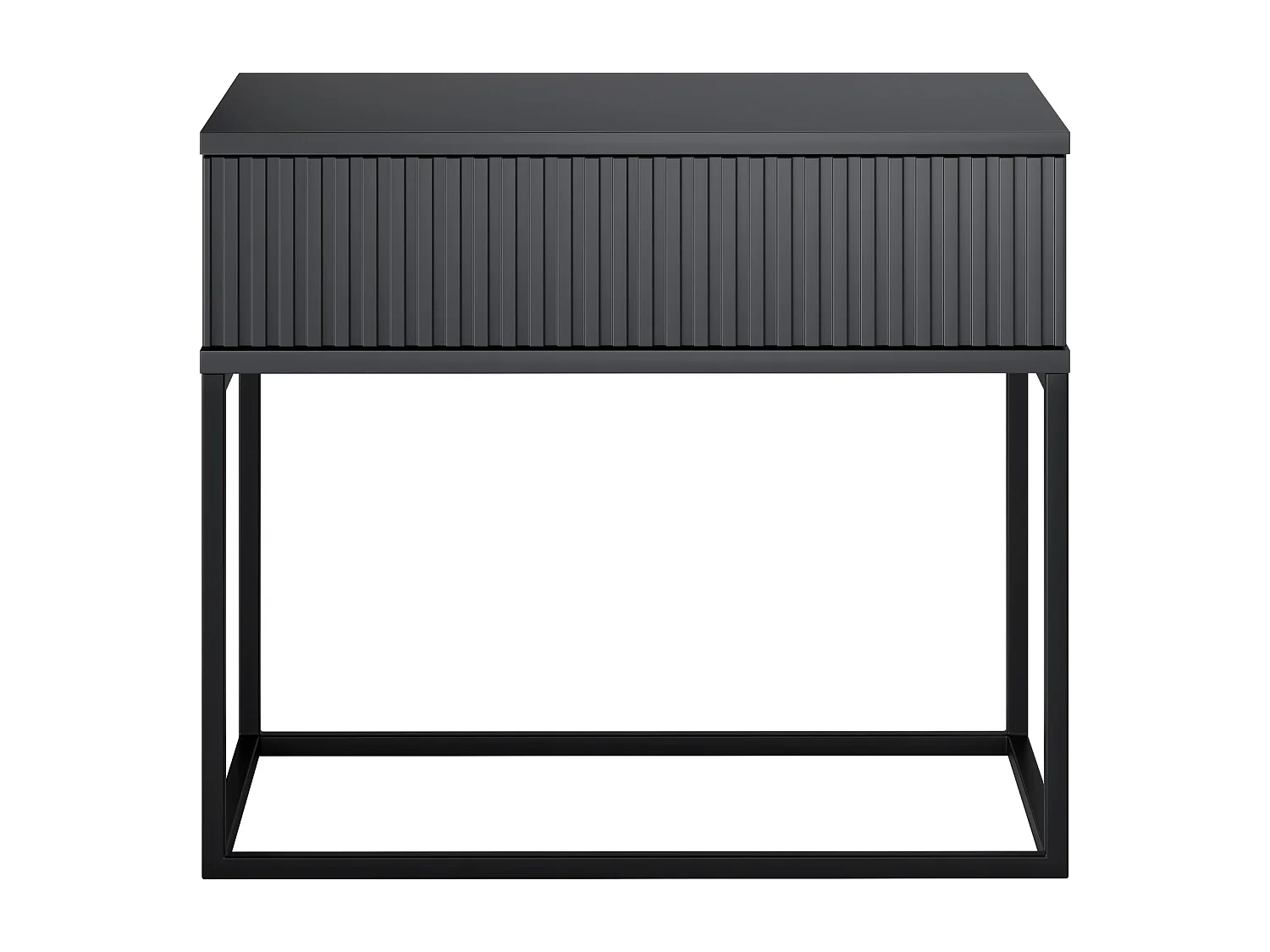 Table de Nuit Spello Anthracite 60 cm Push-to-Open MDF 1 Tiroir