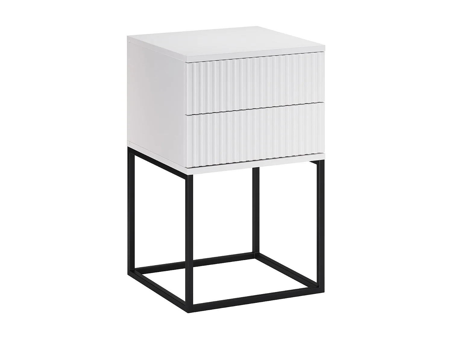 Criado-Mudo Spello Branco 40 cm Push-to-Open MDF 2 Gavetas
