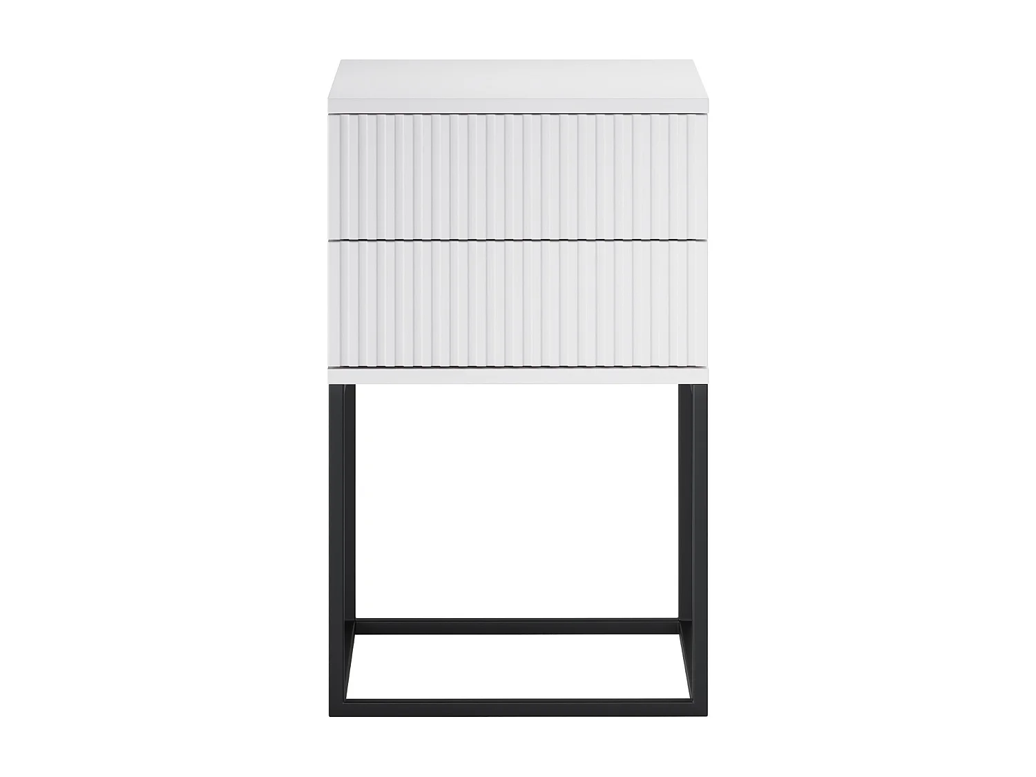 Criado-Mudo Spello Branco 40 cm Push-to-Open MDF 2 Gavetas