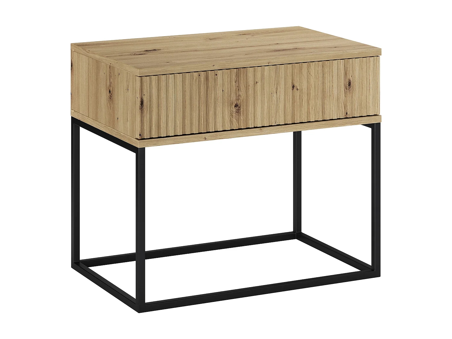 Table de Nuit Spello Chêne Artisan 60 cm Push-to-Open 1 Tiroir MDF