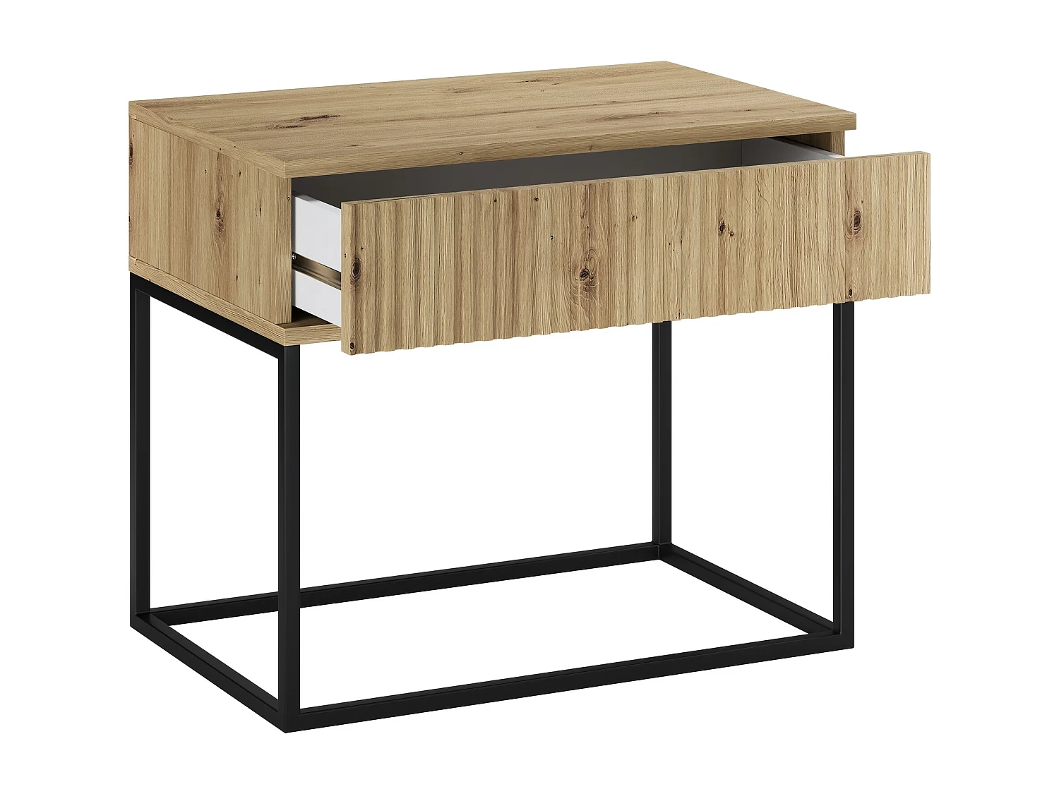 Table de Nuit Spello Chêne Artisan 60 cm Push-to-Open 1 Tiroir MDF