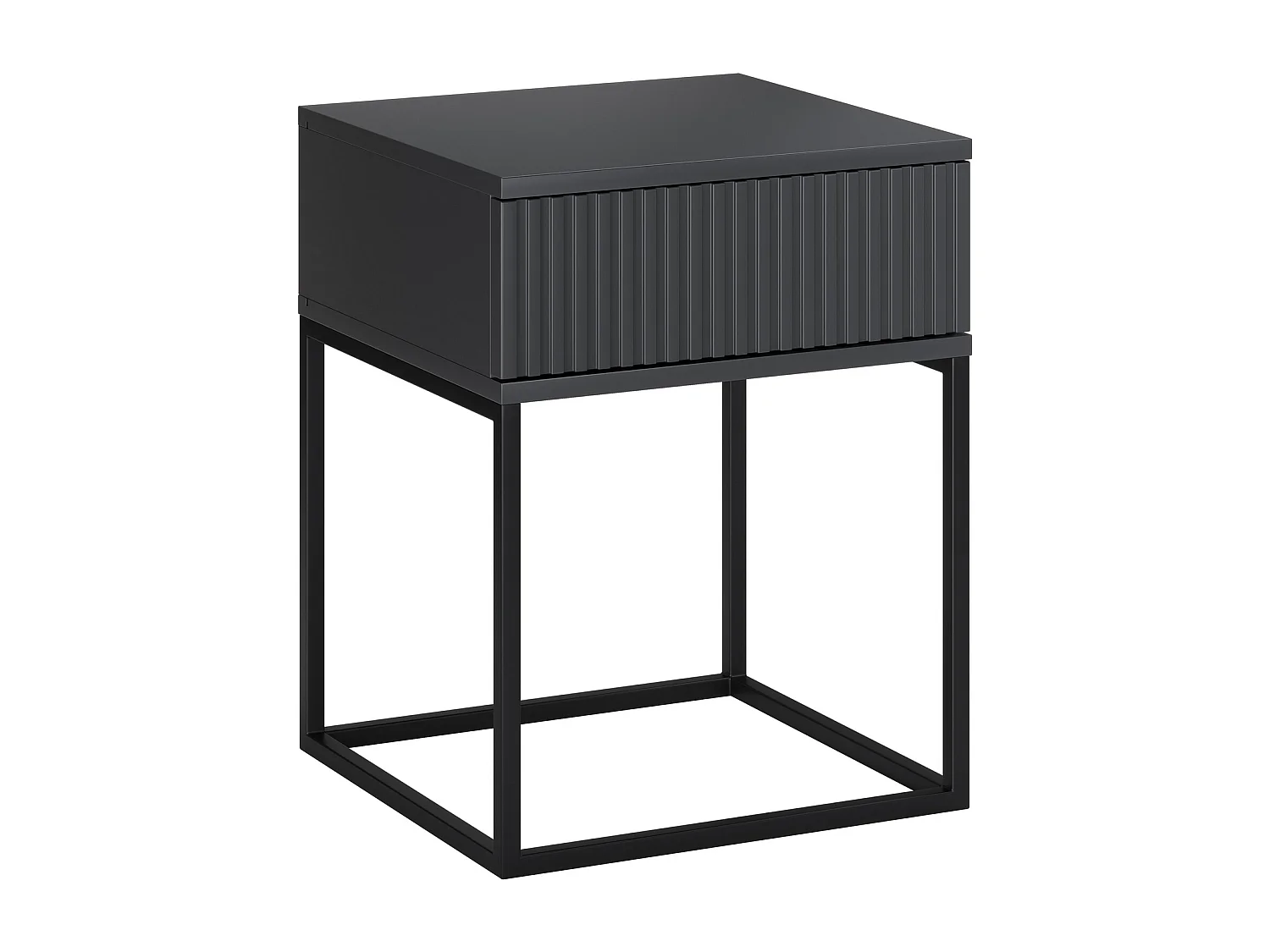Table de Nuit Spello Anthracite 40 cm Push-to-Open MDF 1T