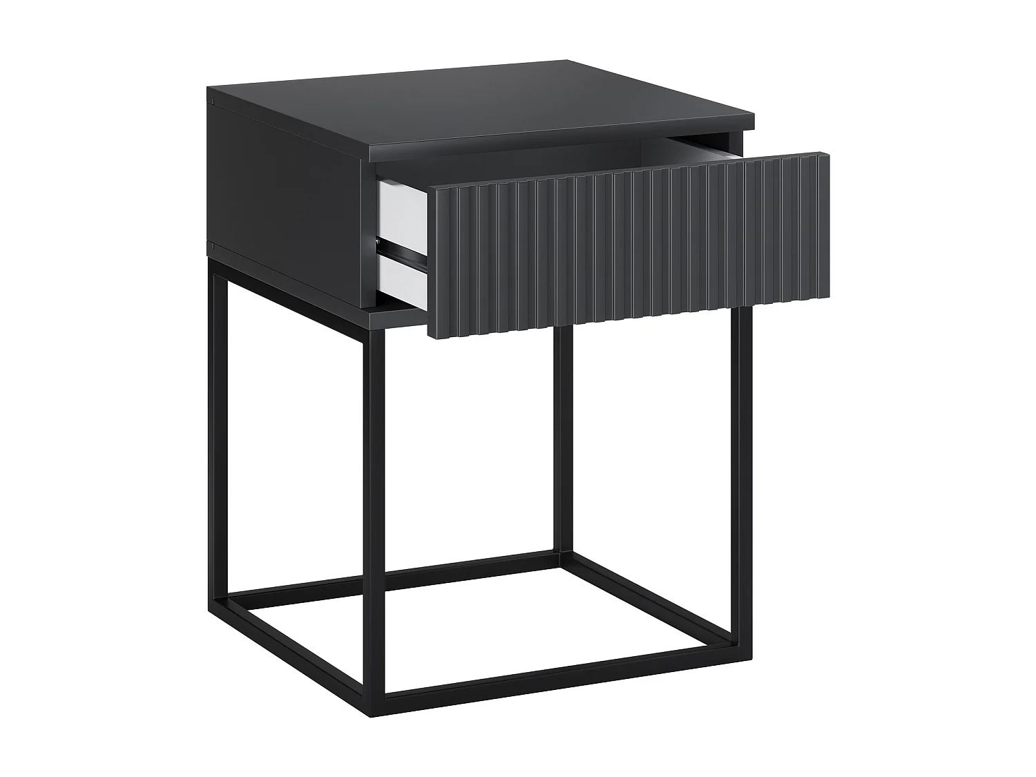 Table de Nuit Spello Anthracite 40 cm Push-to-Open MDF 1T