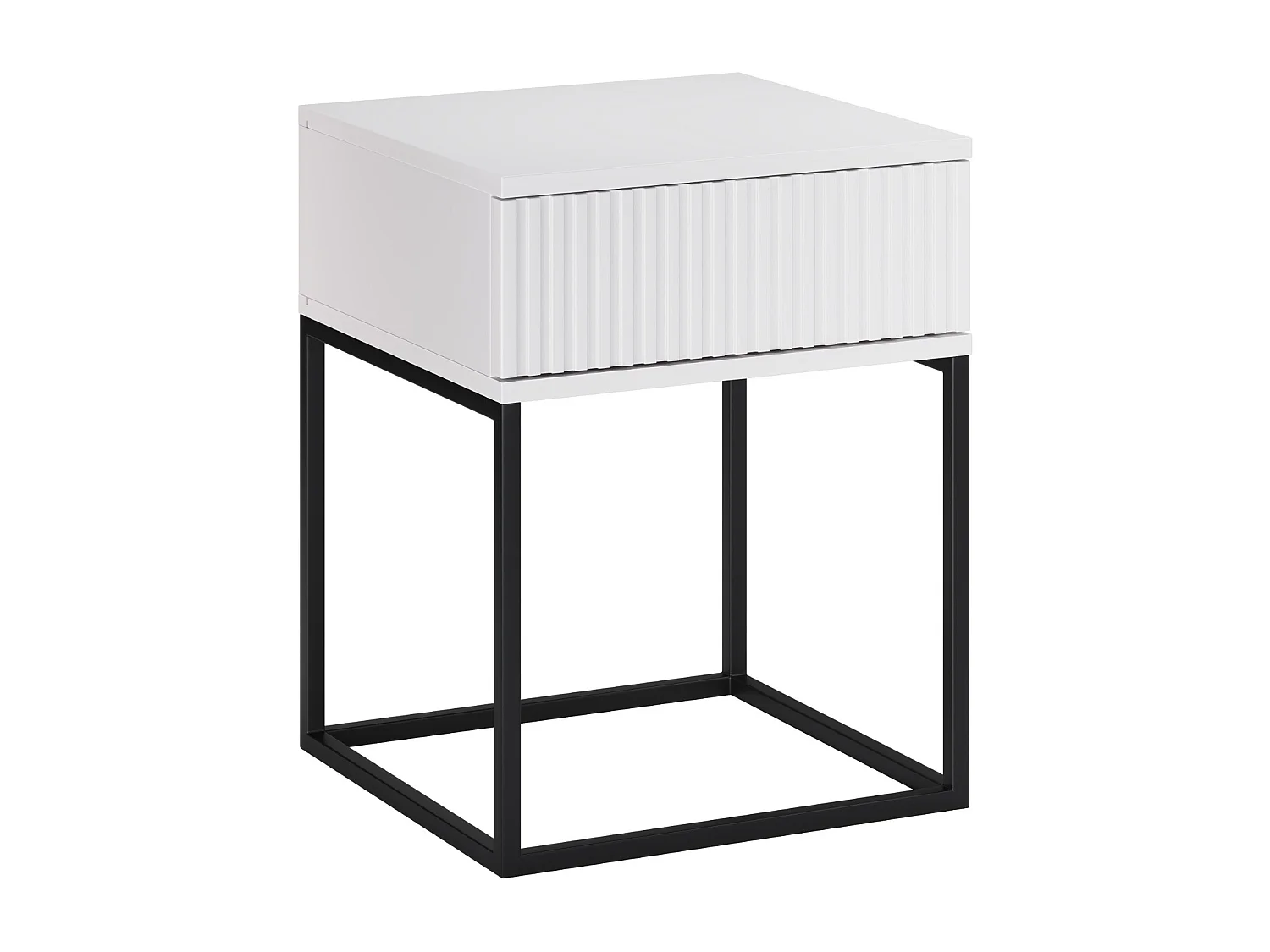 Comodino Spello Bianco 40 cm Push-to-Open 1 cassetto MDF
