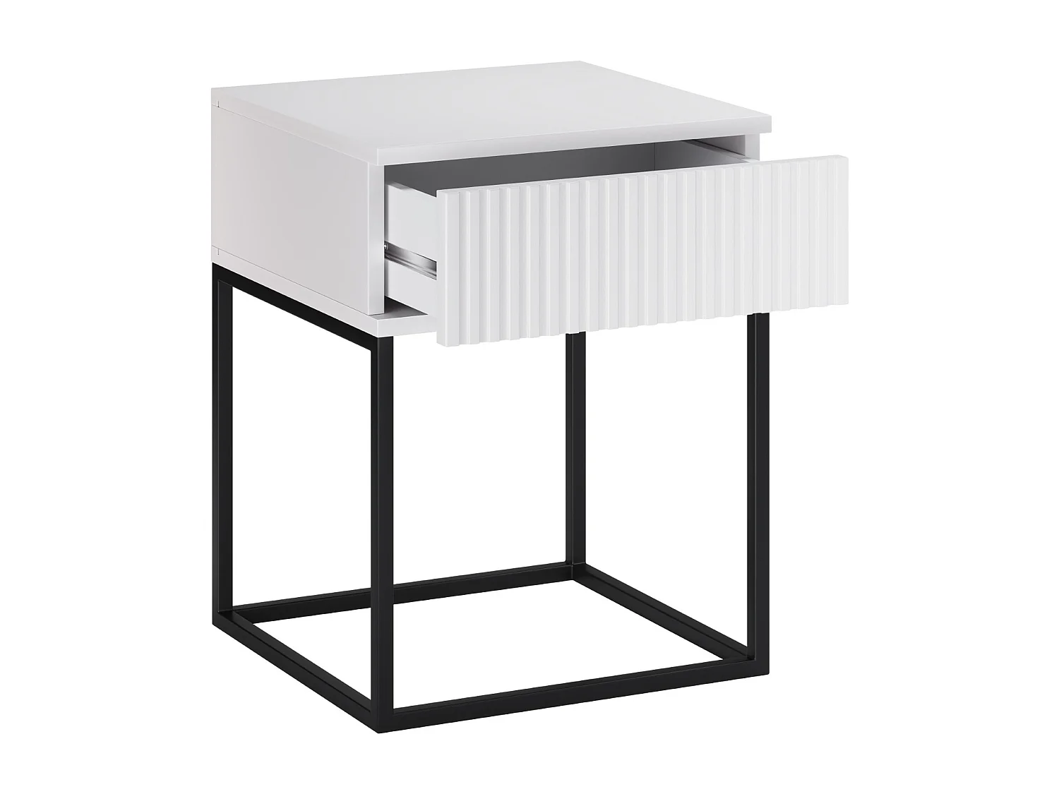 Comodino Spello Bianco 40 cm Push-to-Open 1 cassetto MDF