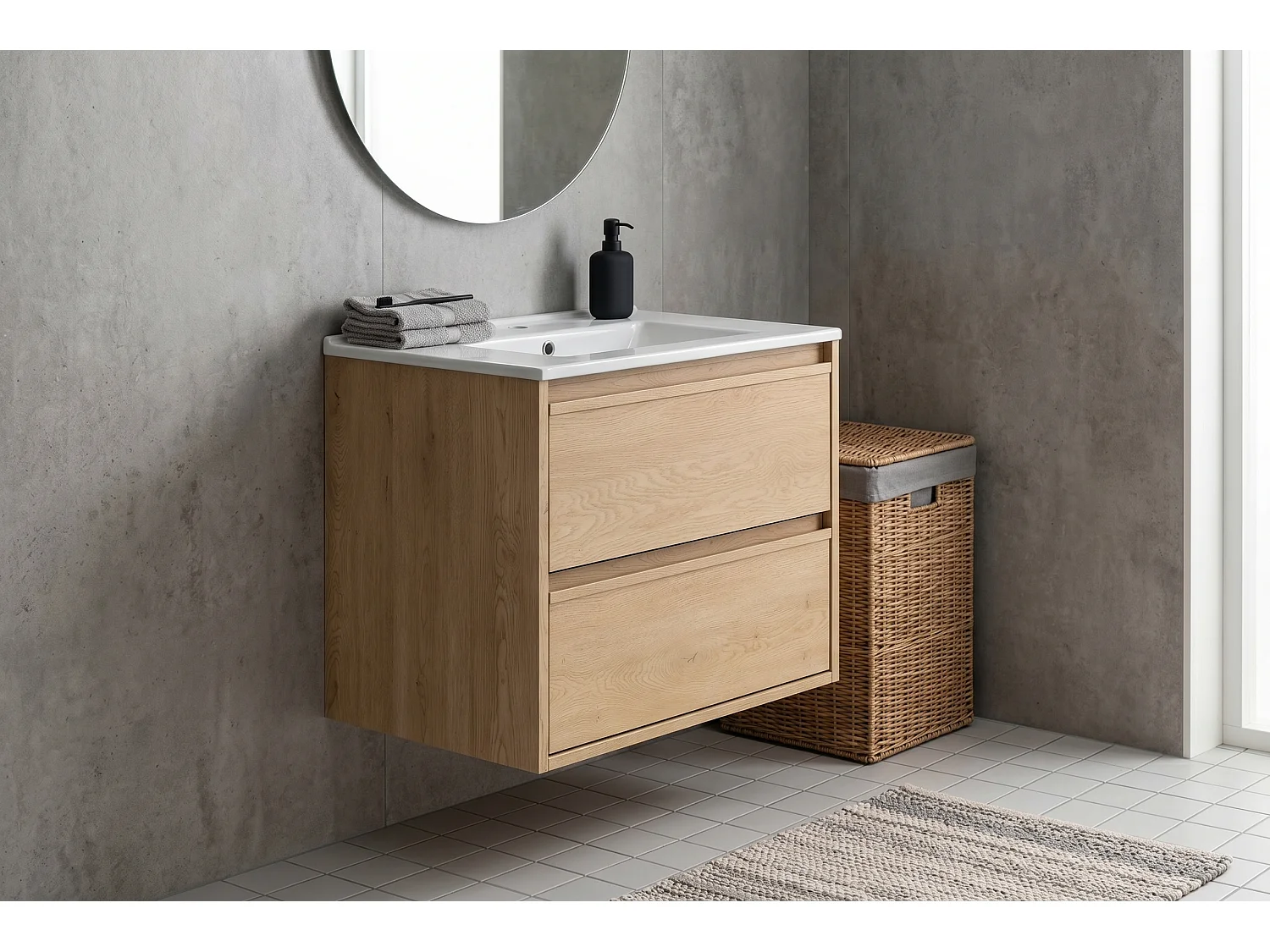 Ensemble de meubles de 60 cm avec lavabo Lava