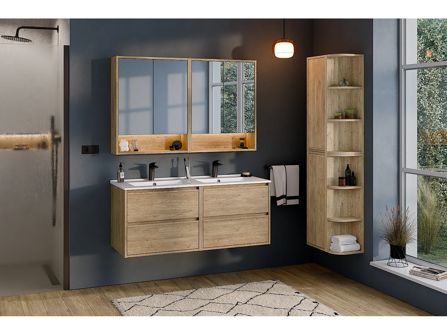 Meuble de lavabo double Lava 120cm Costano Cremona