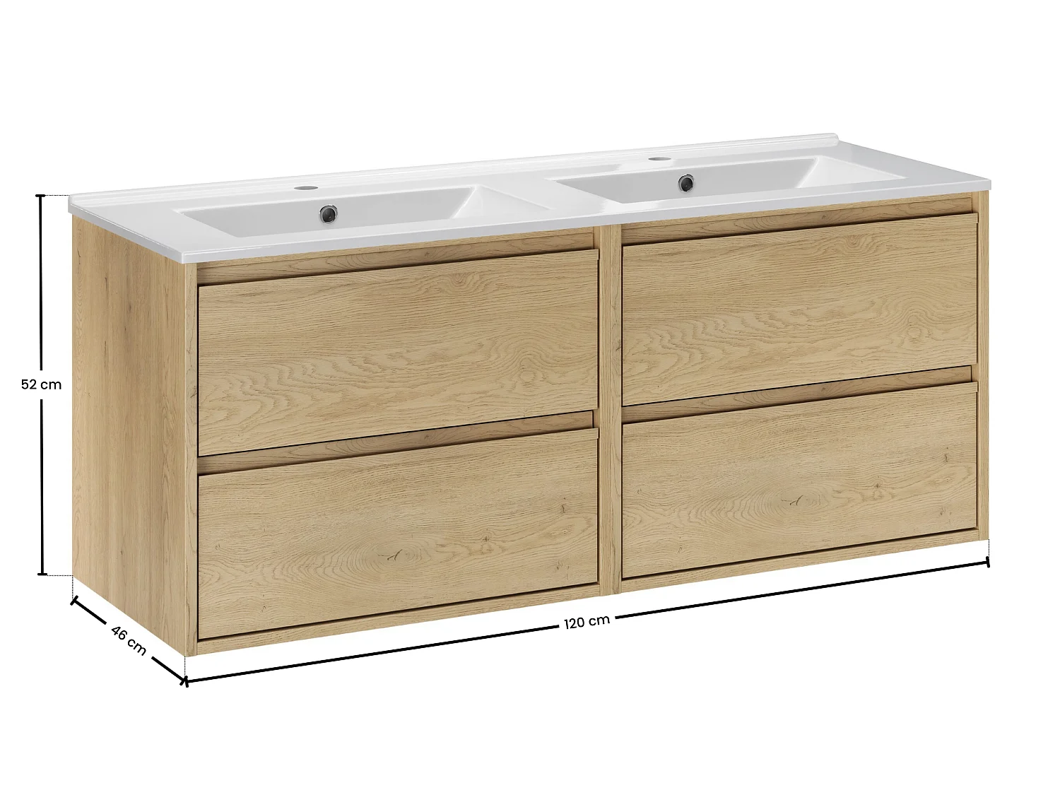 Meuble de lavabo double Lava 120cm Costano Cremona