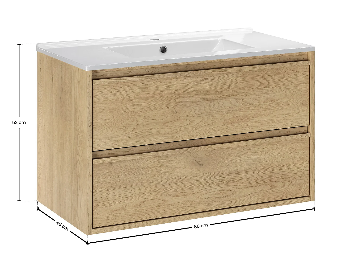 Ensemble de meubles de 80 cm avec lavabo de meuble Lava - Costano Cremona