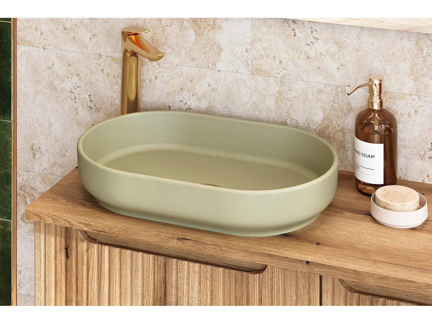 Set di mobili Costano Cremona 80cm con piano e lavabo da appoggio River