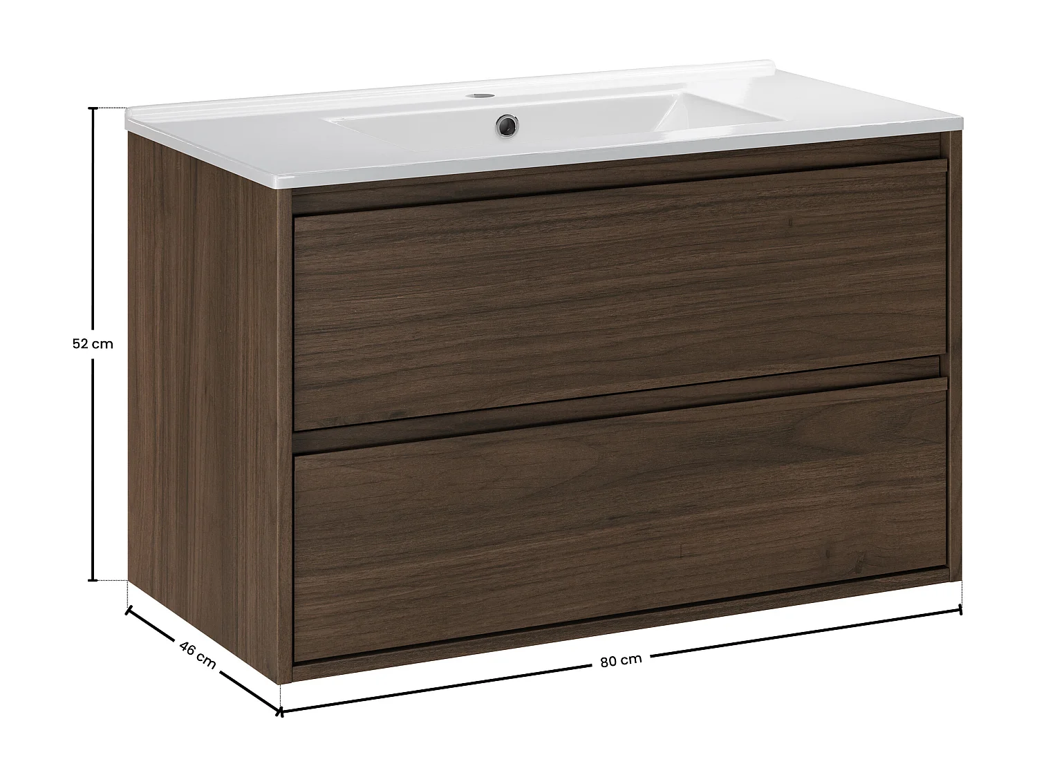Ensemble de meubles Costano Villa 80cm avec lavabo Lava