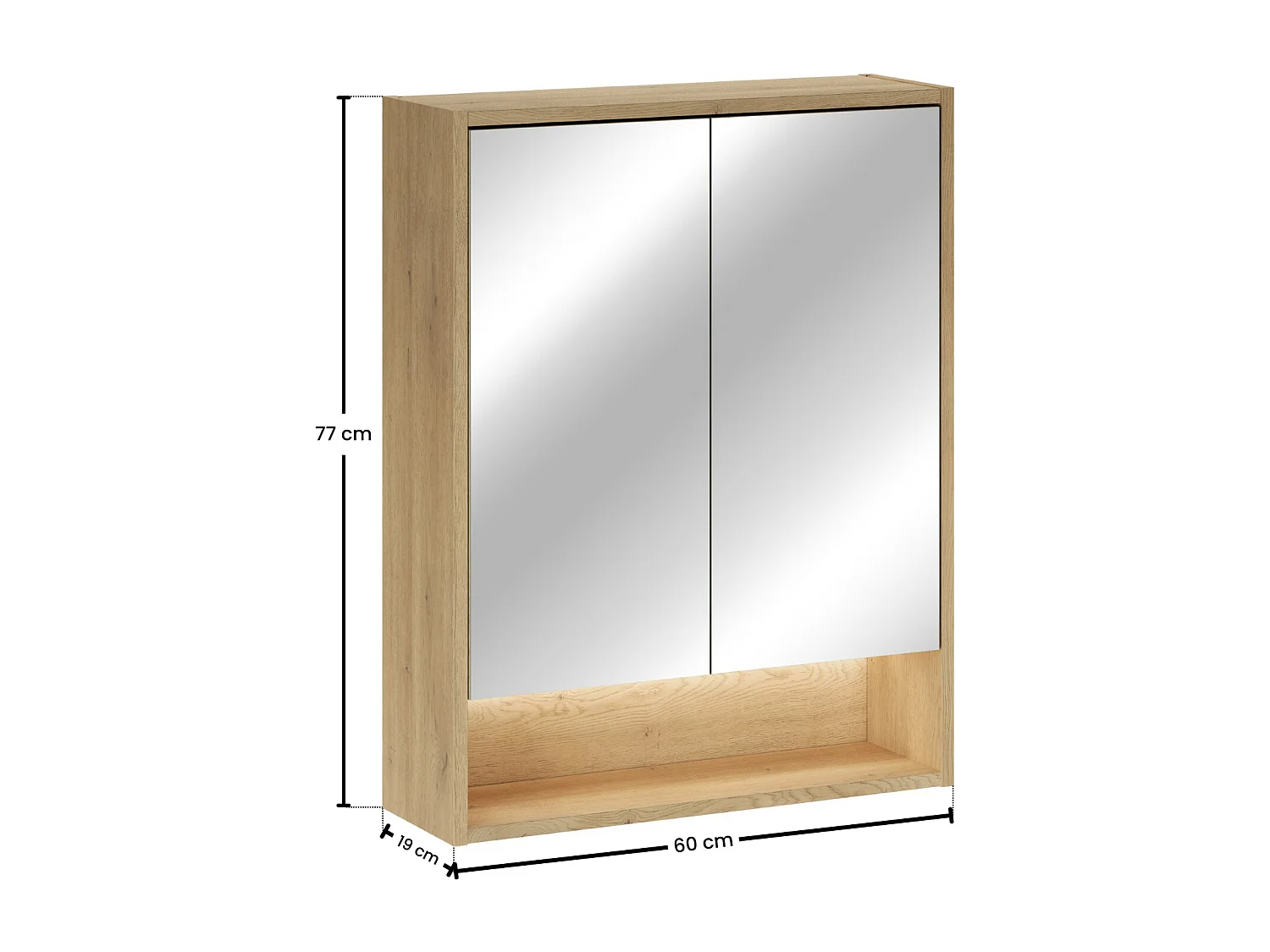 Costano Cremona - Armadio con specchio 60cm 2 Porte