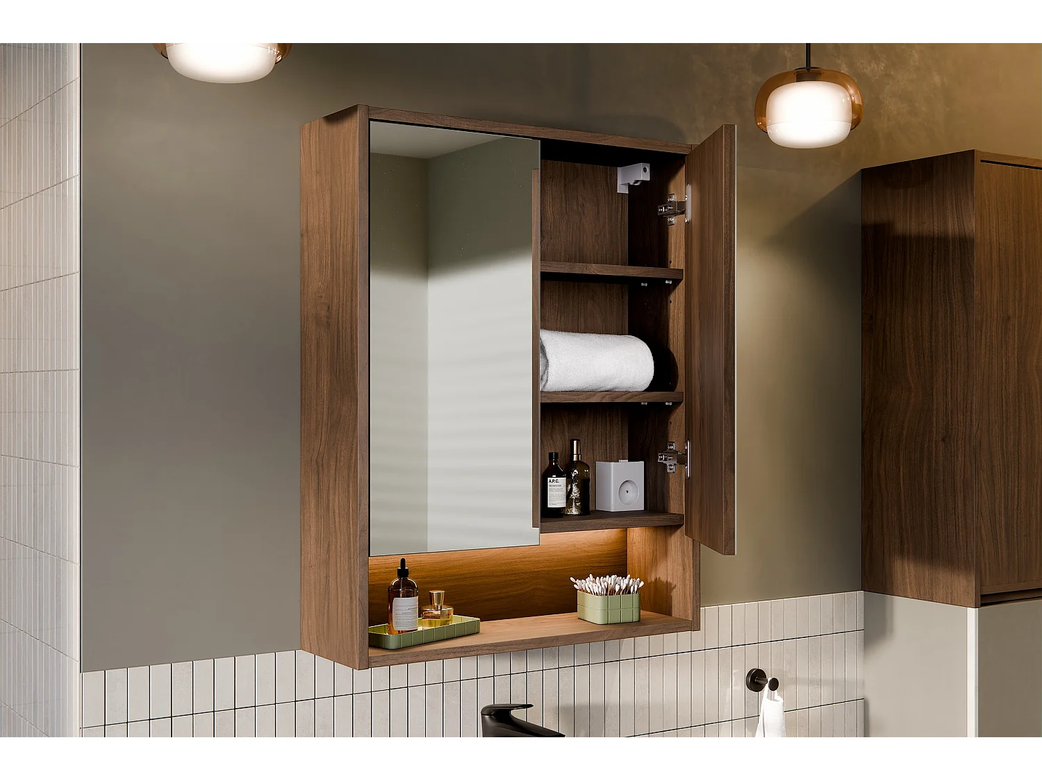 Costano Villa Armoire avec miroir 80 cm